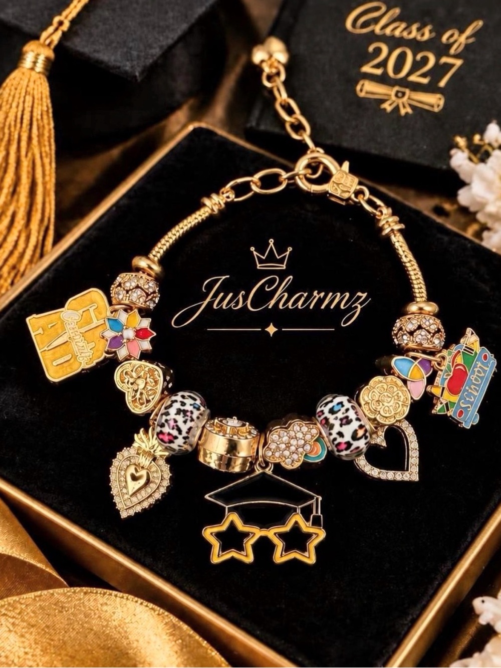 🎓 Class of 2027 Graduation Charm Bracelet - Gift ✨